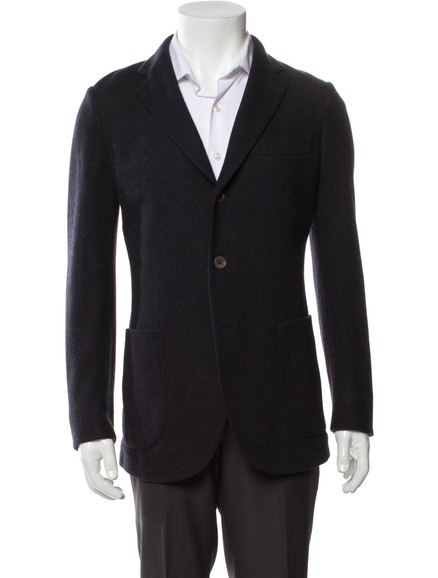 Loro Piana Cashmere Leather Trim Embellishment Blazer