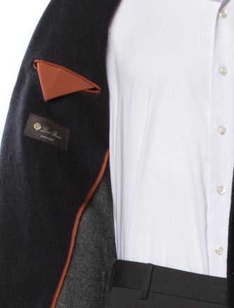 Loro Piana Cashmere Leather Trim Embellishment Blazer