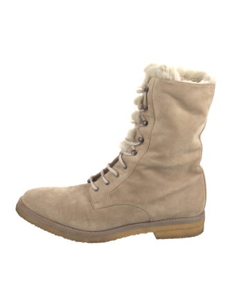 Loro Piana Snow Dream Walk Suede Combat Boots