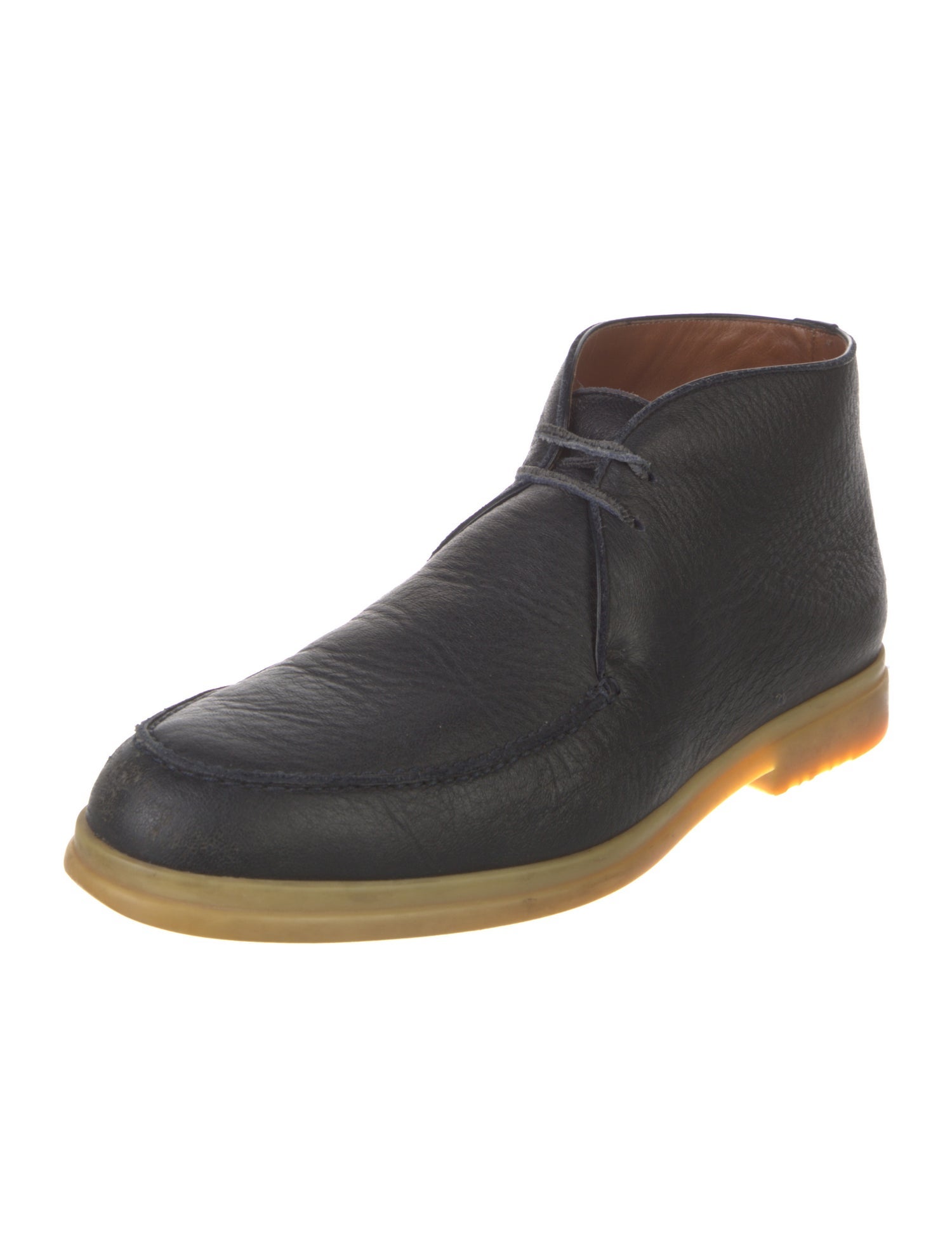 Loro Piana Walk and Walk Leather Lace-Up Boots