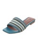 Loro Piana Suitcase Stripe Leather Slides