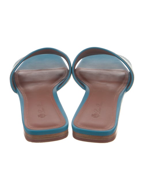 Loro Piana Suitcase Stripe Leather Slides