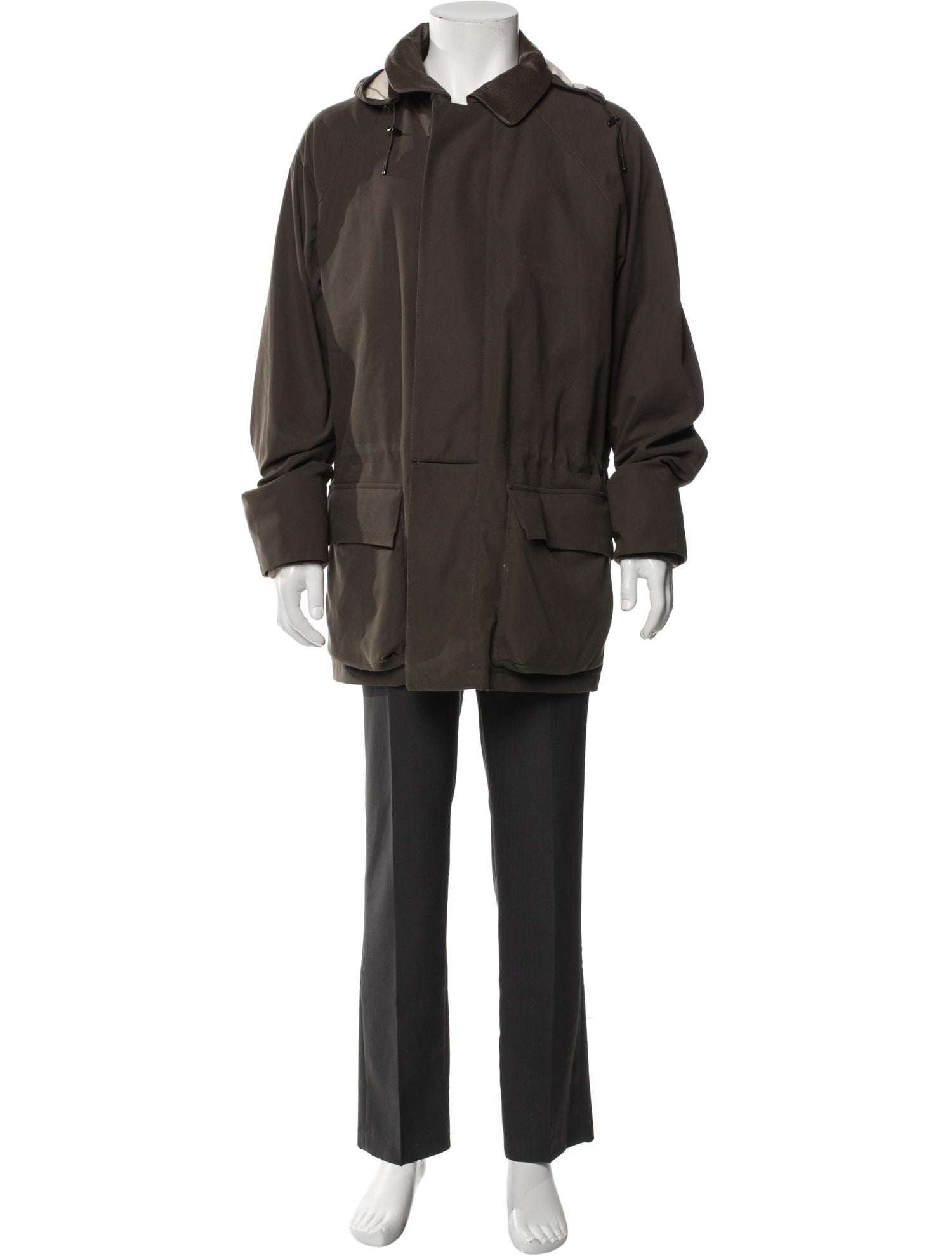 Loro Piana Horsey Storm System Leather Parka