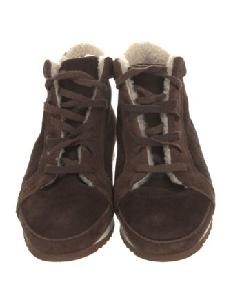 Loro Piana Suede Wedge Sneakers
