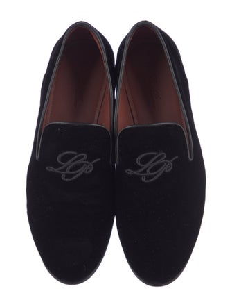 Loro Piana Velvet Embroidered Accent Loafers