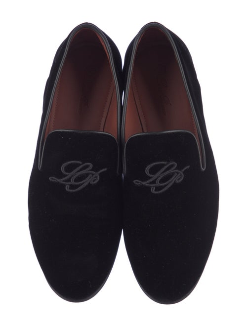 Loro Piana Velvet Embroidered Accent Loafers