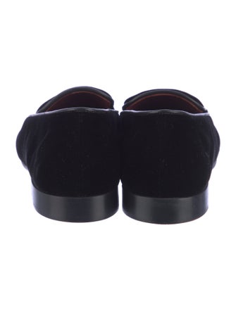 Loro Piana Velvet Embroidered Accent Loafers