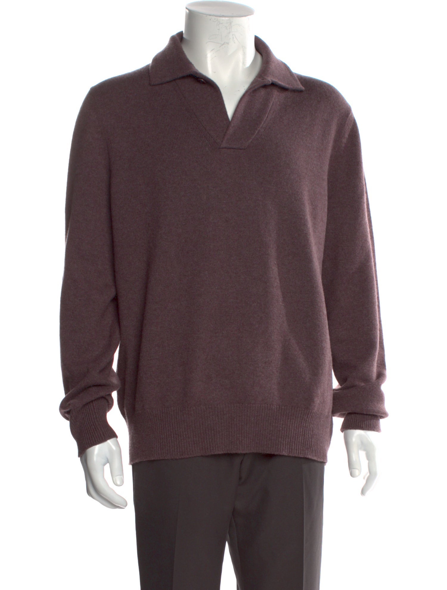Loro Piana Baby Cashmere V-Neck Polo Sweater
