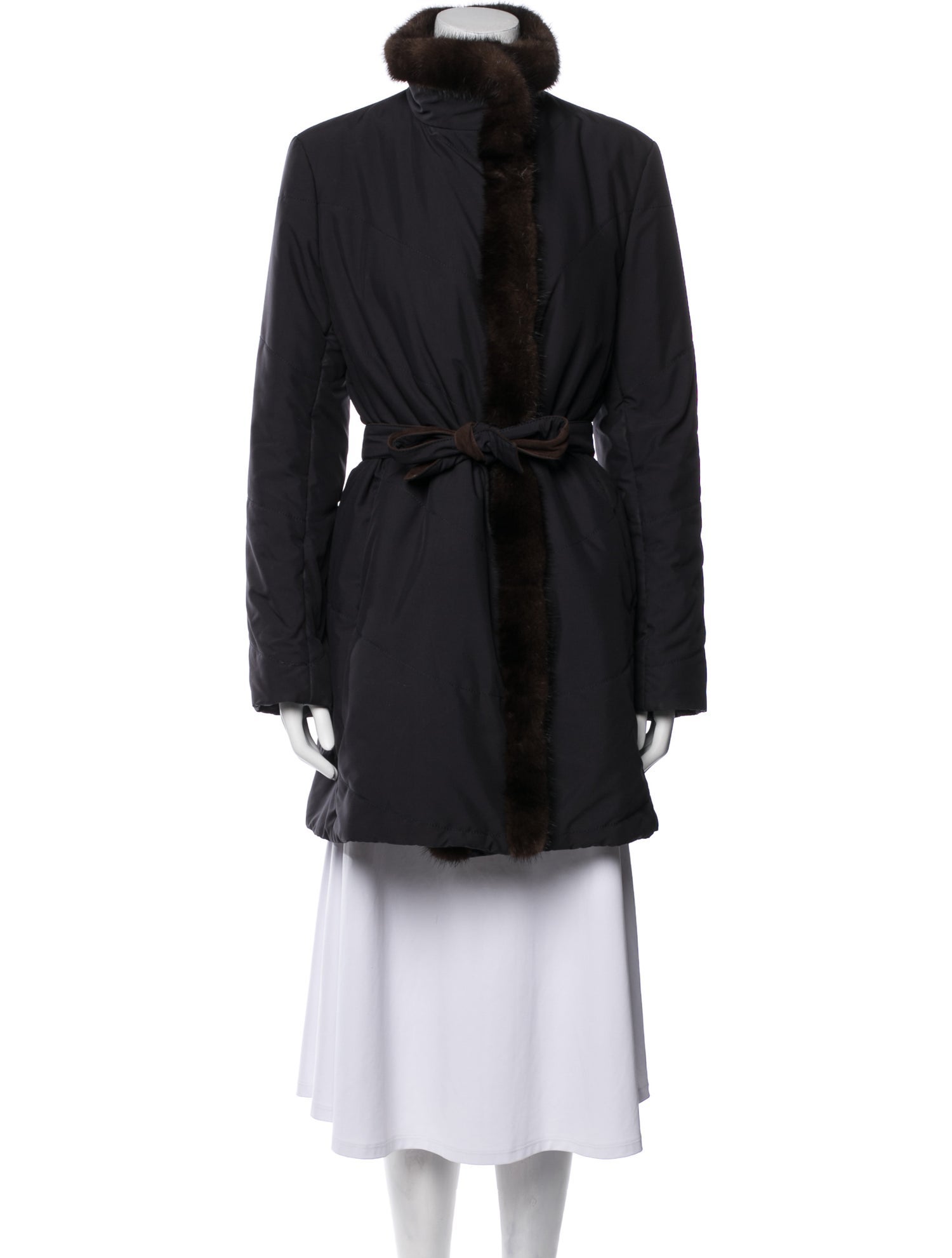 Loro Piana Mink Fur Lined Fur Coat