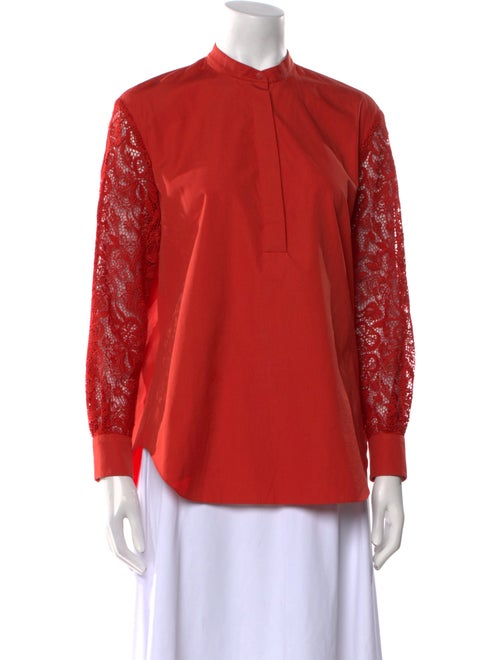 Loro Piana Mock Neck Long Sleeve Blouse