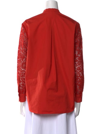 Loro Piana Mock Neck Long Sleeve Blouse