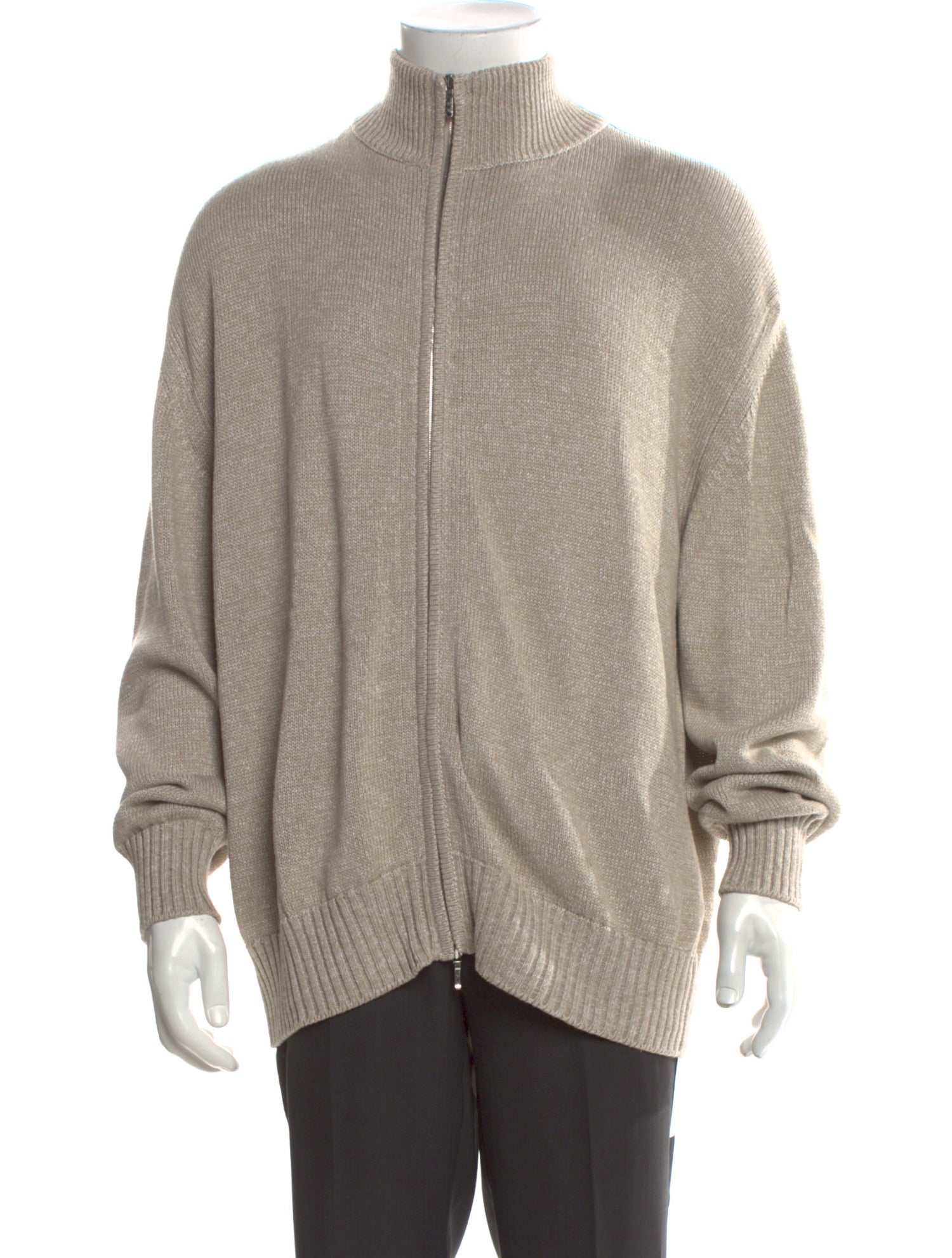 Loro Piana Silk Mock Neck Cardigan