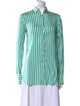 Loro Piana Silk Striped Button-Up Top