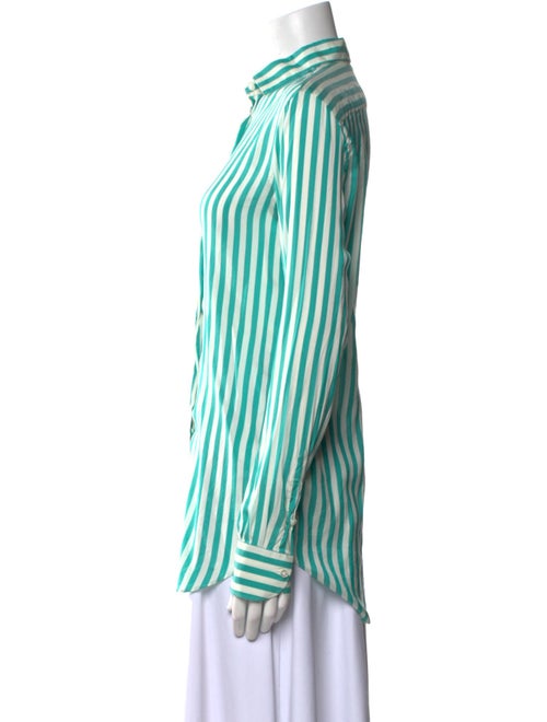 Loro Piana Silk Striped Button-Up Top