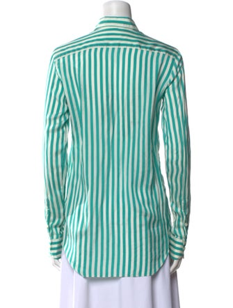 Loro Piana Silk Striped Button-Up Top