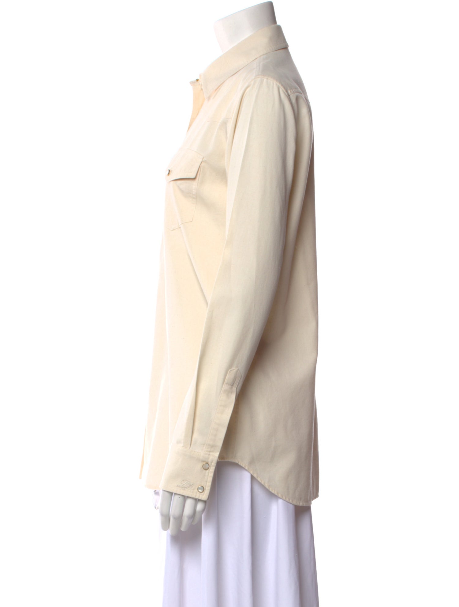 Loro Piana Yelena Long Sleeve Button-Up Top