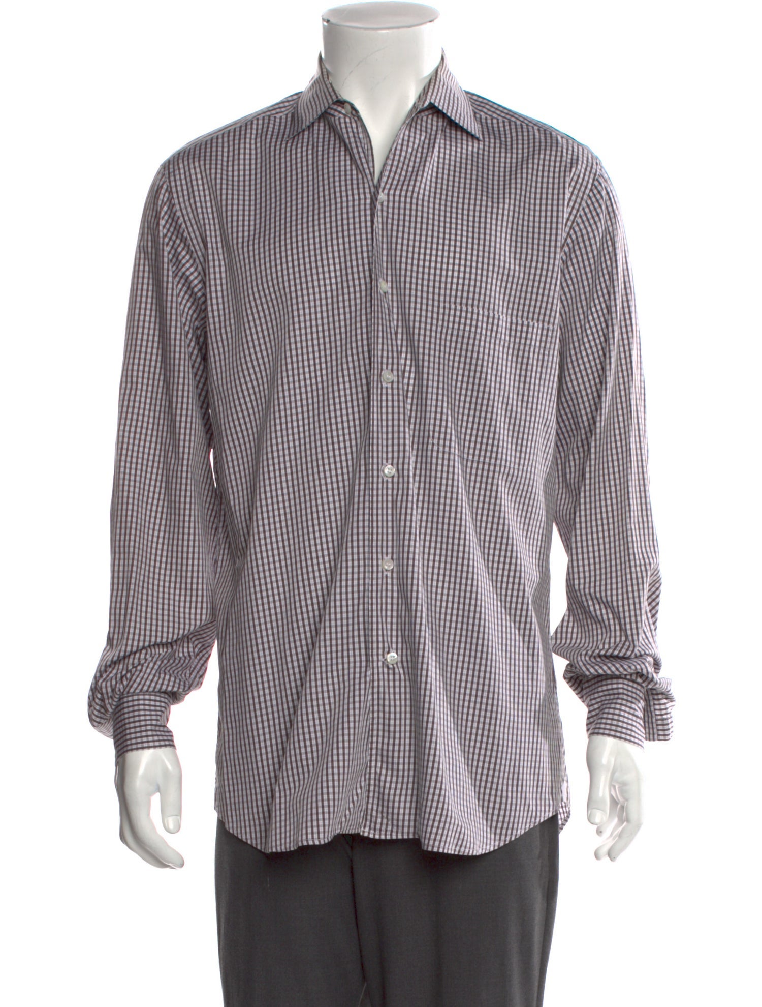 Loro Piana Plaid Print Long Sleeve Shirt