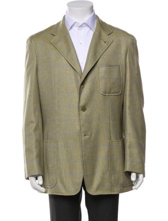 Loro Piana Cashmere Plaid Print Blazer