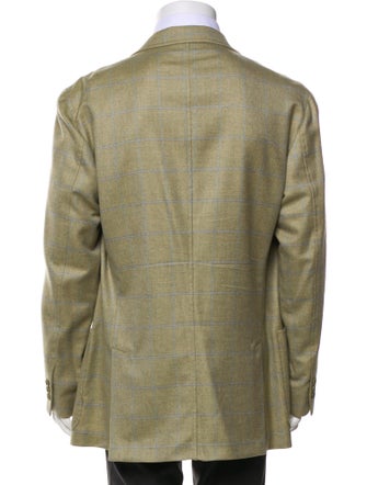 Loro Piana Cashmere Plaid Print Blazer