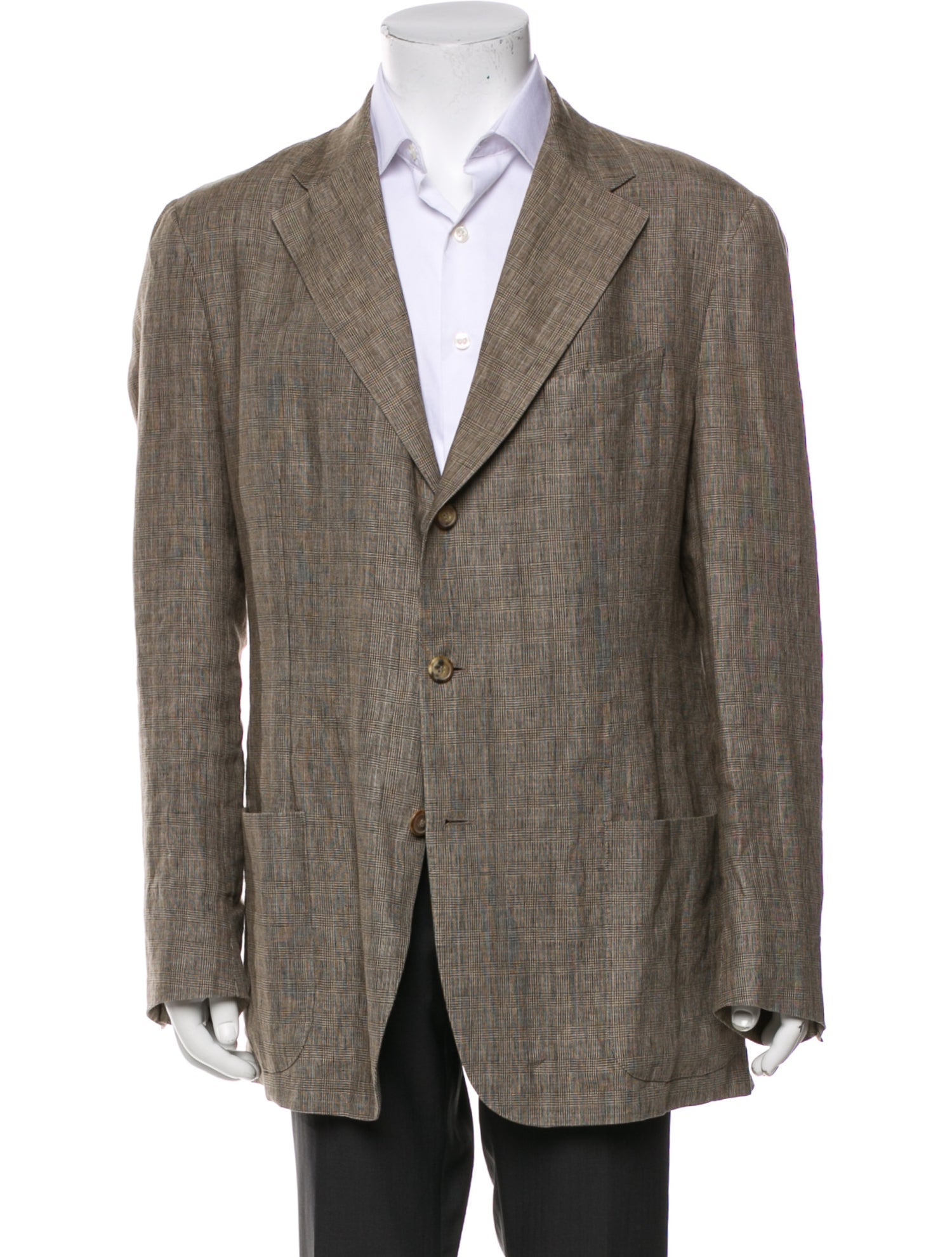 Loro Piana Linen Plaid Print Sport Coat