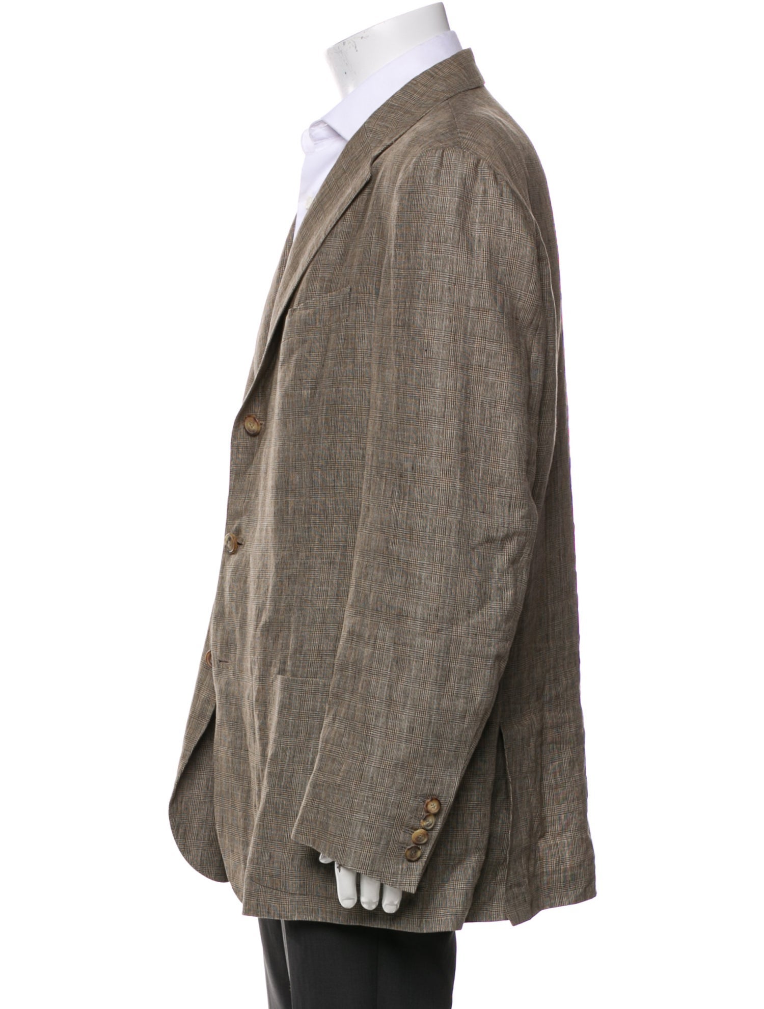 Loro Piana Linen Plaid Print Sport Coat