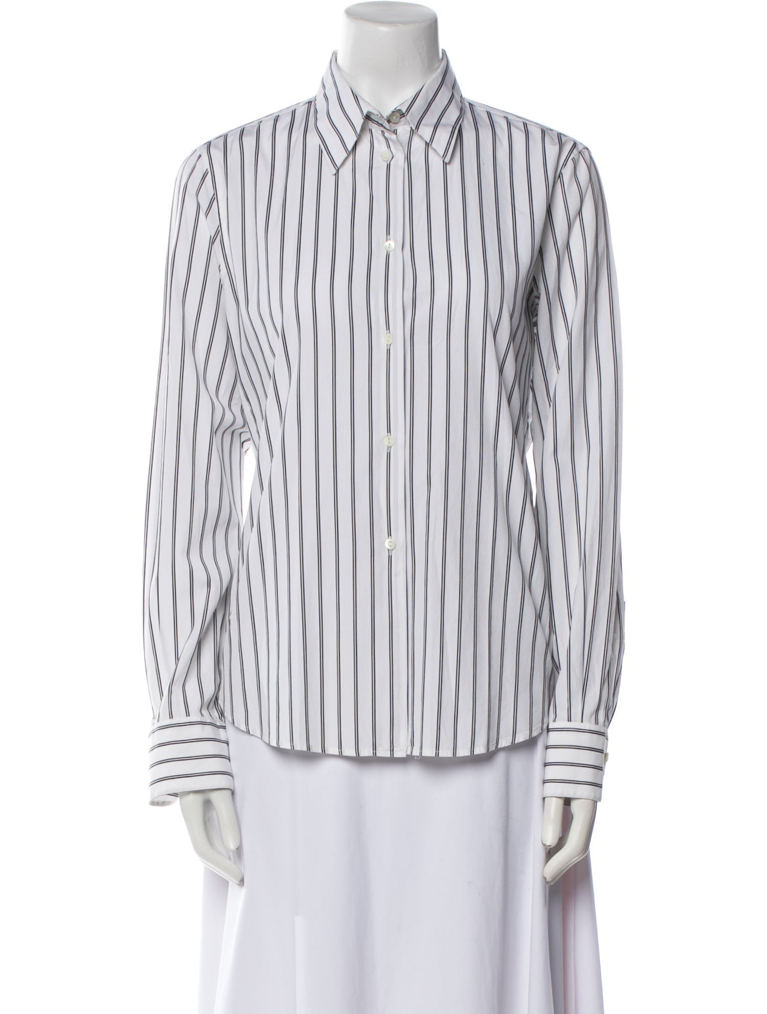 Loro Piana Striped Long Sleeve Button-Up Top