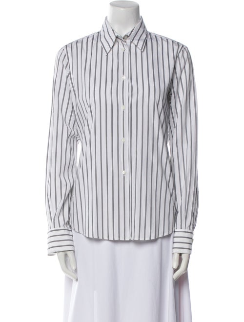 Loro Piana Striped Long Sleeve Button-Up Top