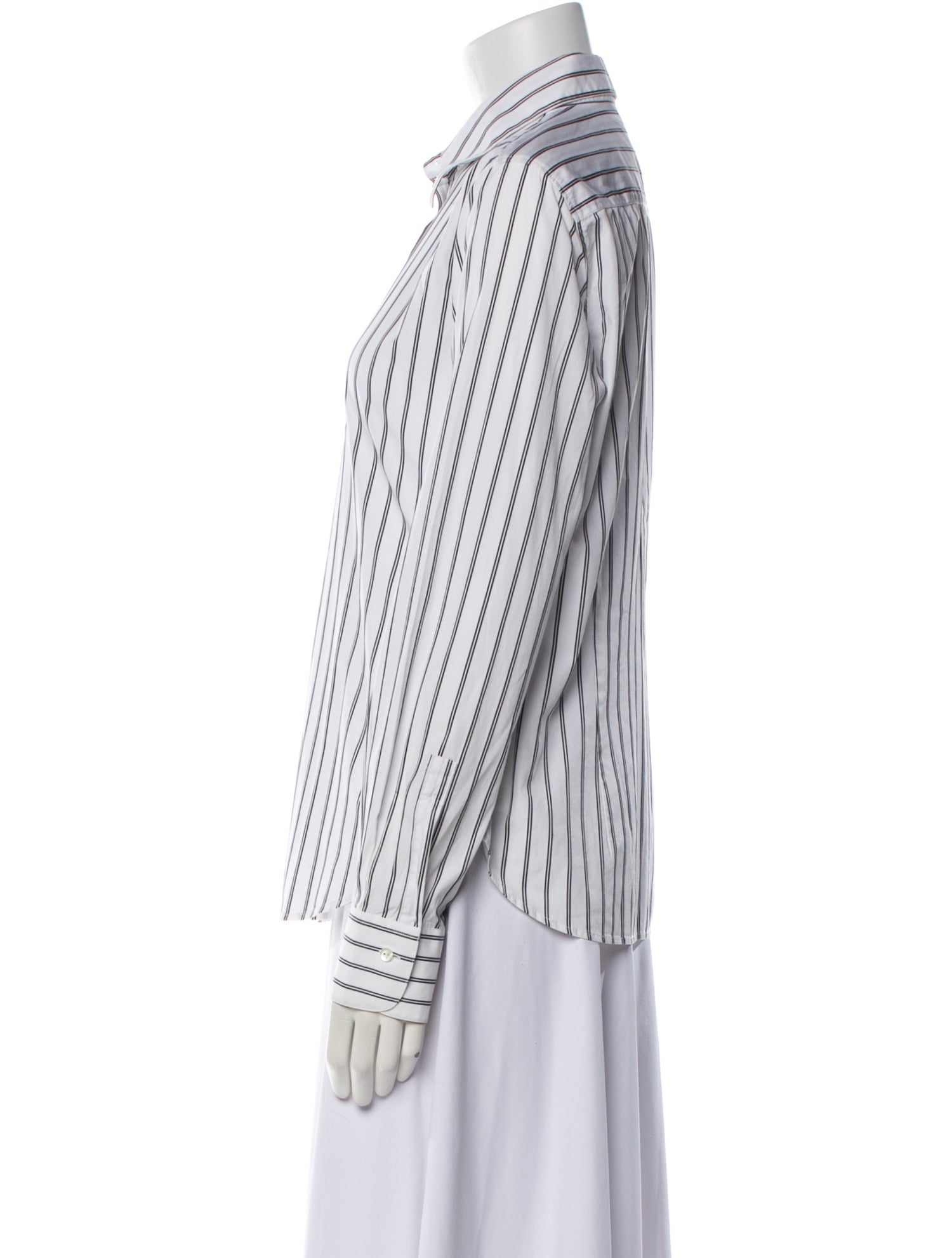 Loro Piana Striped Long Sleeve Button-Up Top