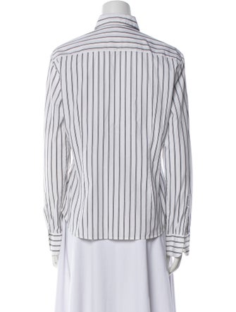 Loro Piana Striped Long Sleeve Button-Up Top