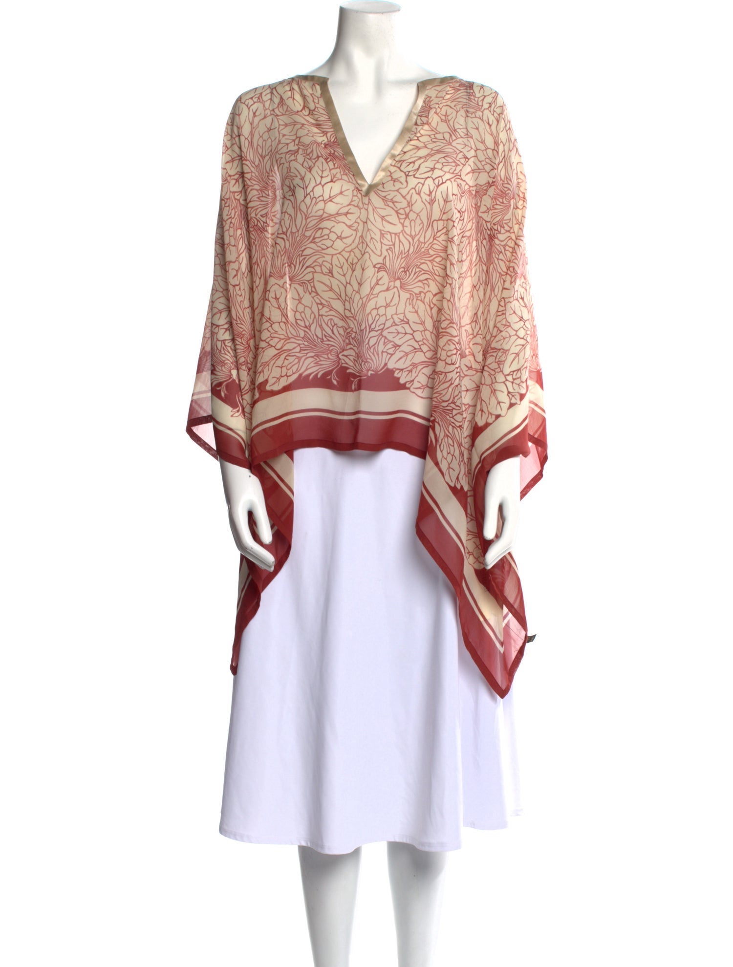 Loro Piana Silk Printed Poncho