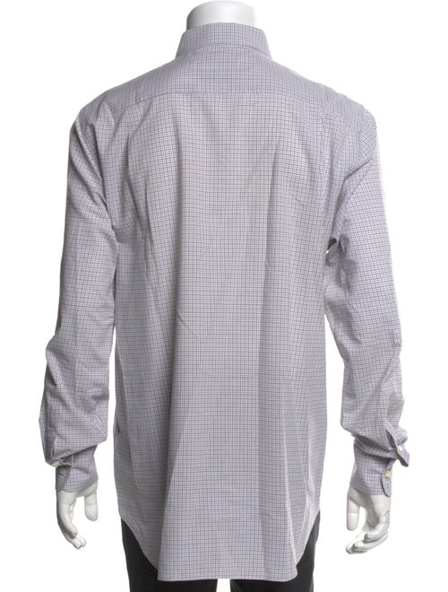 Loro Piana Plaid Print Long Sleeve Dress Shirt