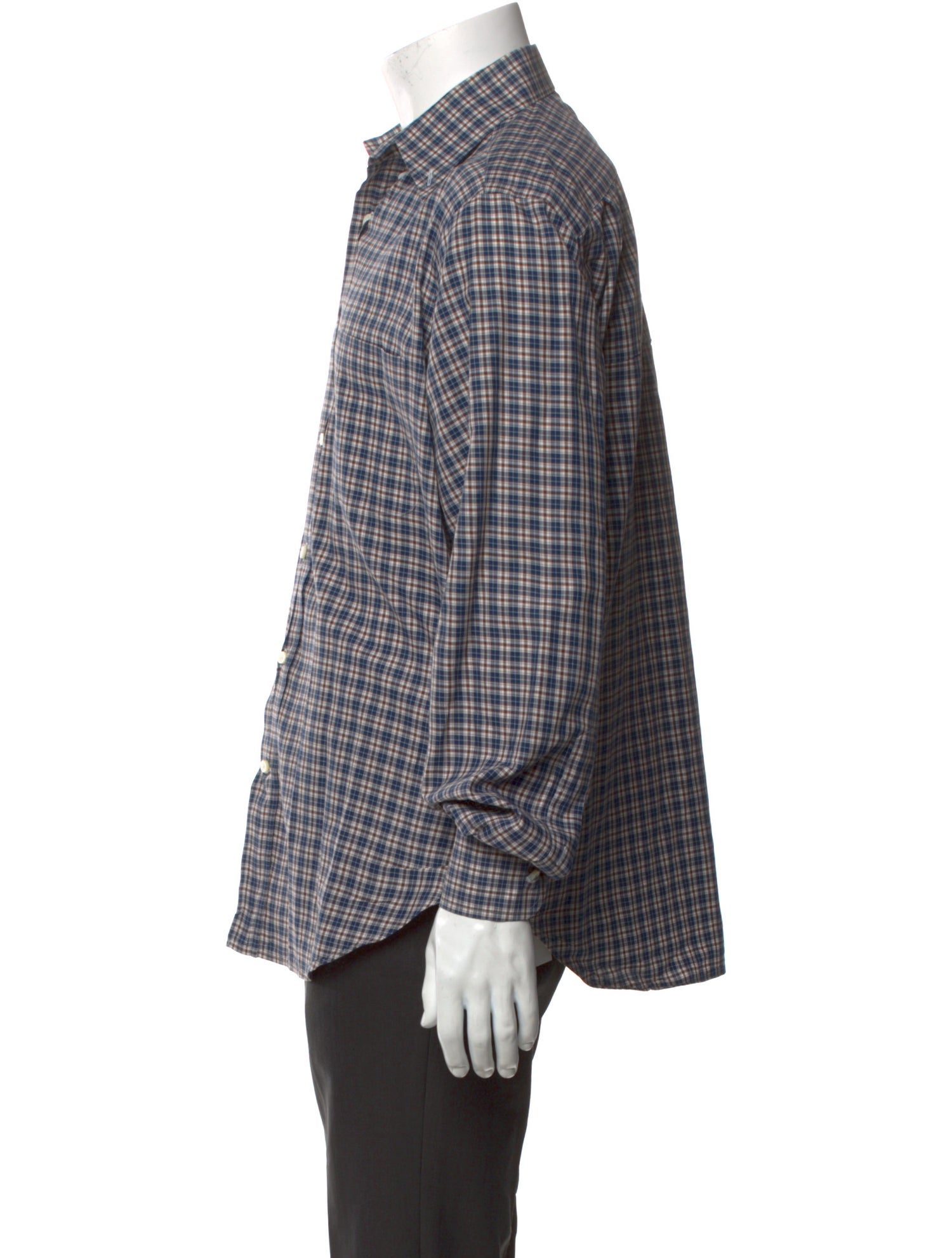Loro Piana Plaid Print Long Sleeve Shirt