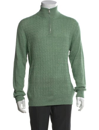 Loro Piana Baby Cashmere Turtleneck Polo Sweater