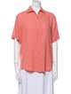 Loro Piana Silk Short Sleeve Button-Up Top