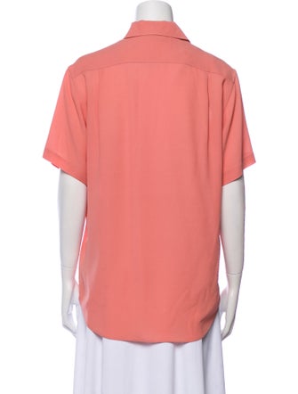 Loro Piana Silk Short Sleeve Button-Up Top