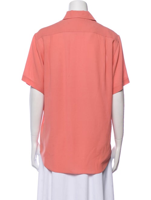 Loro Piana Silk Short Sleeve Button-Up Top