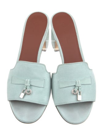 Loro Piana Summer Charms Suede Slides