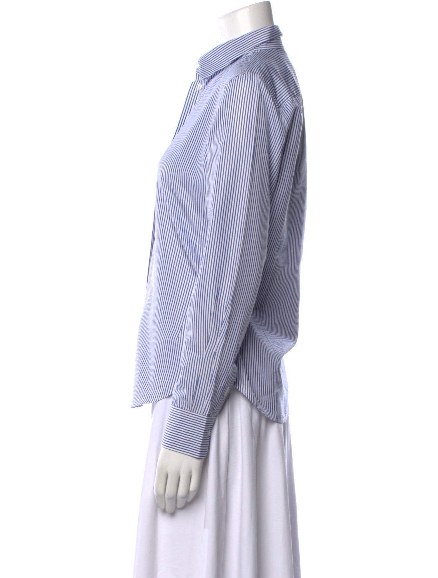 Loro Piana Striped Long Sleeve Button-Up Top