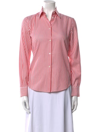Loro Piana Striped Long Sleeve Button-Up Top