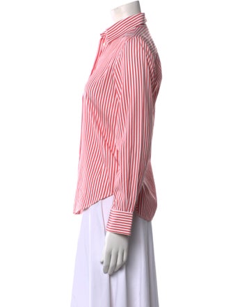 Loro Piana Striped Long Sleeve Button-Up Top