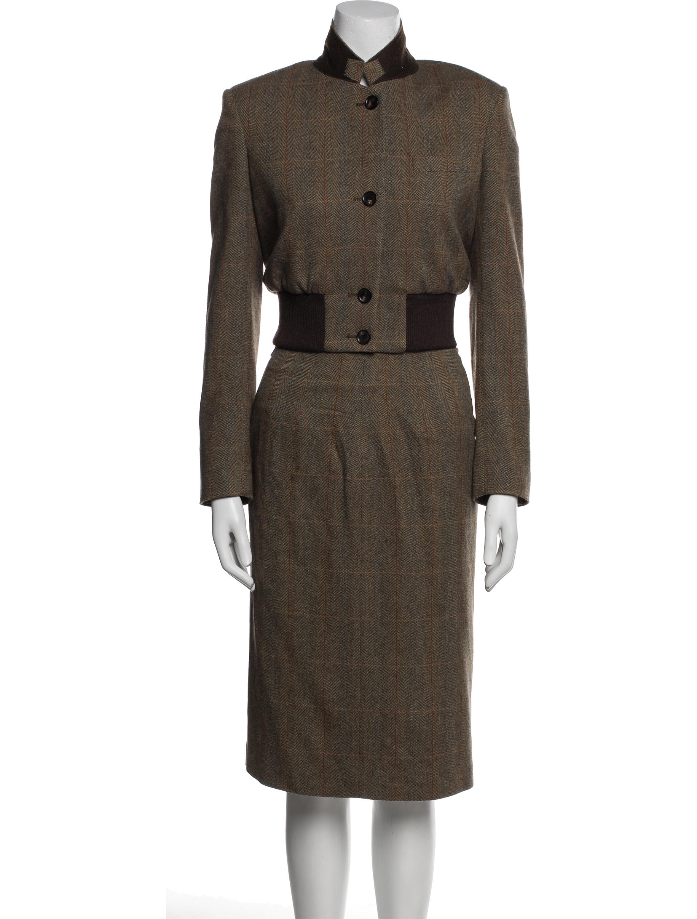 Loro Piana Virgin Wool Lace Pattern Skirt Set