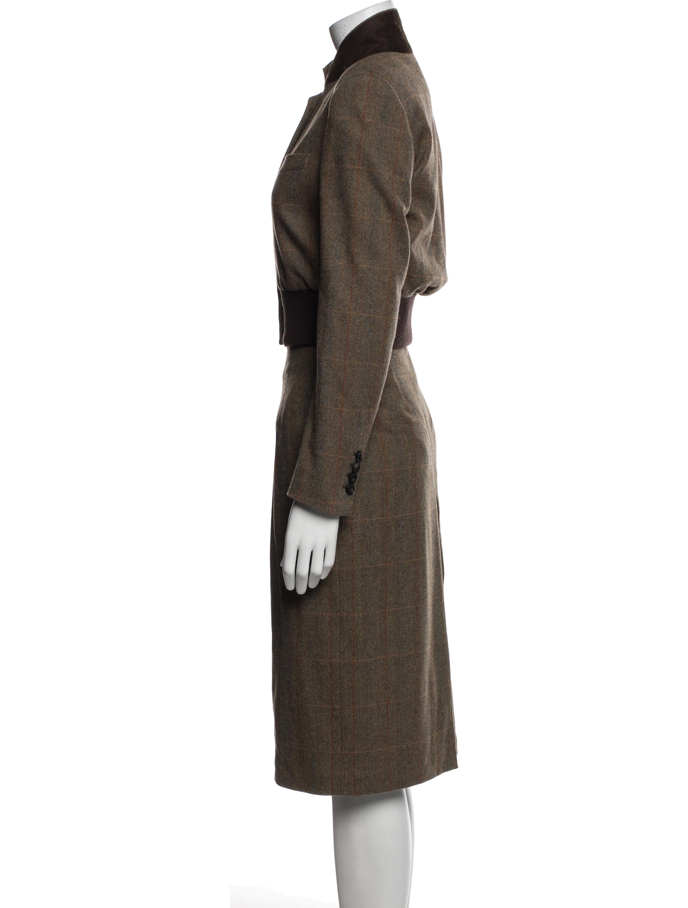 Loro Piana Virgin Wool Lace Pattern Skirt Set