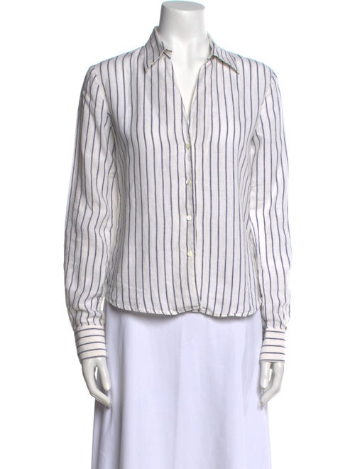 Loro Piana Linen Striped Button-Up Top