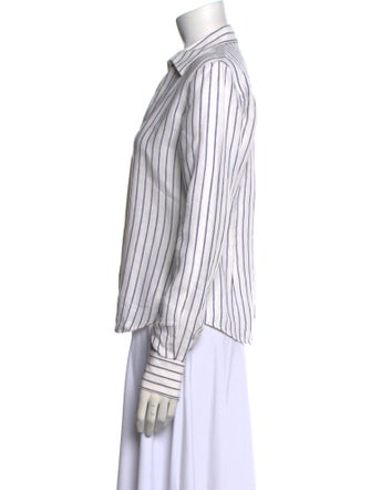 Loro Piana Linen Striped Button-Up Top