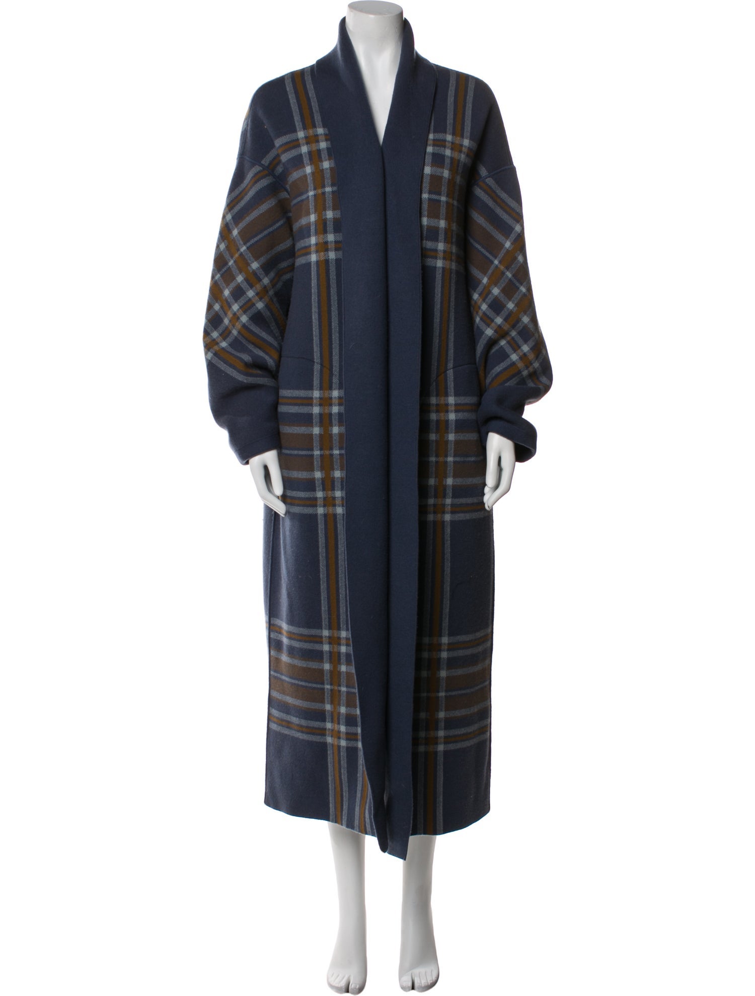 Loro Piana Cashmere Plaid Print Coat