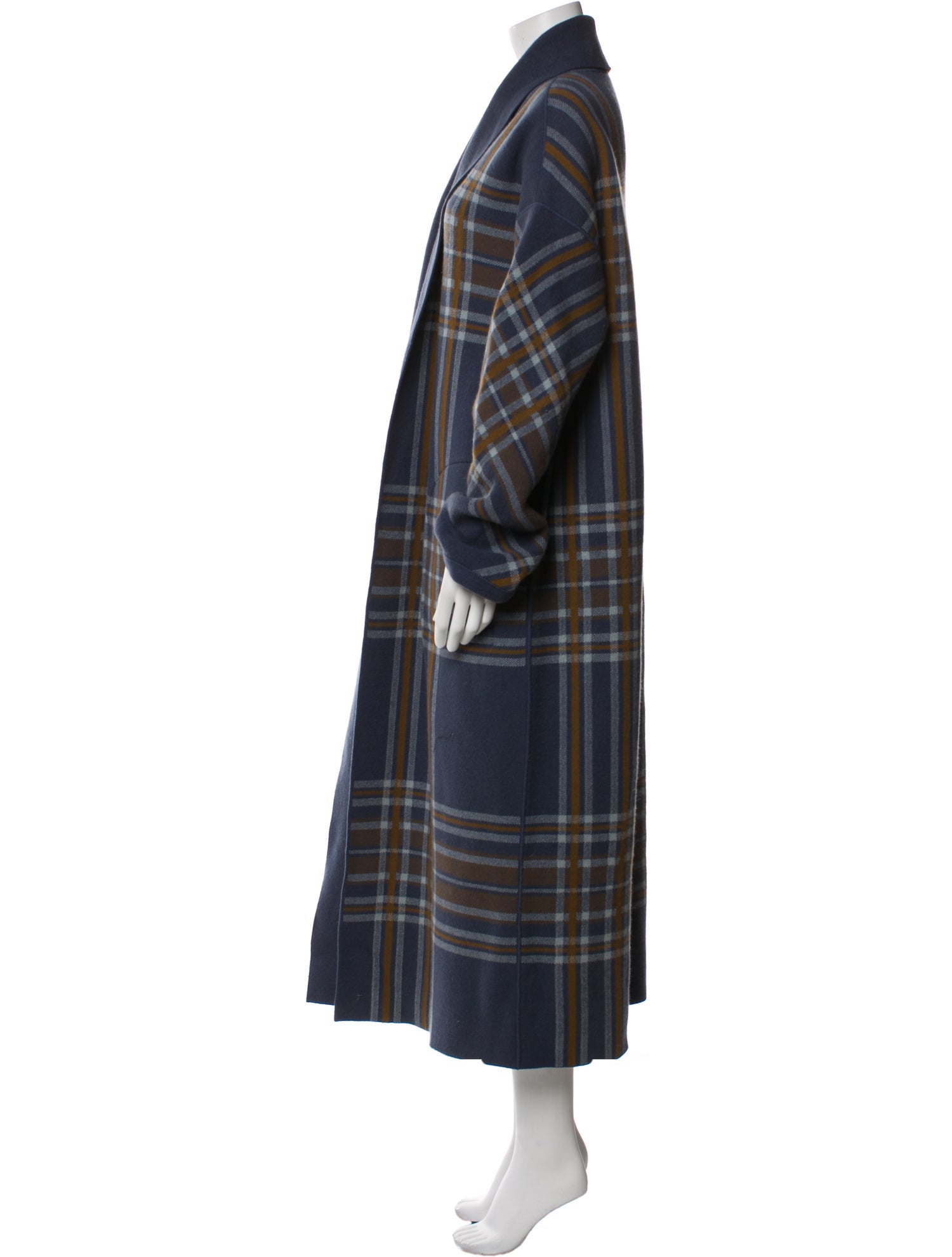 Loro Piana Cashmere Plaid Print Coat