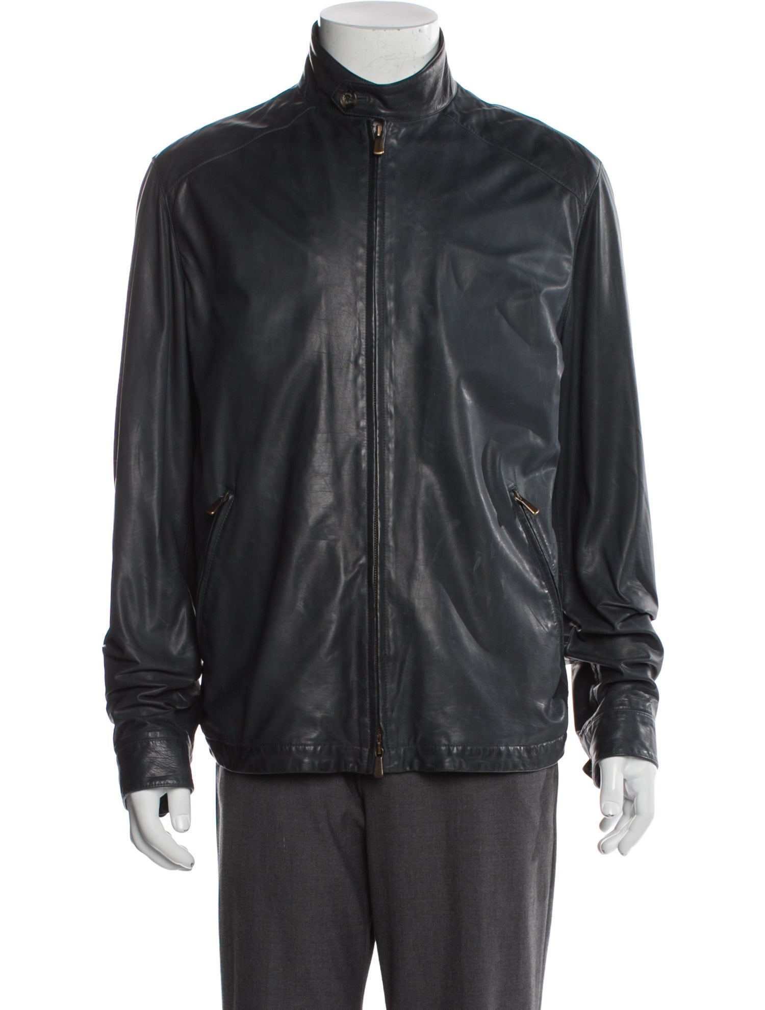 Loro Piana Roadster Short Calf Leather Moto Jacket