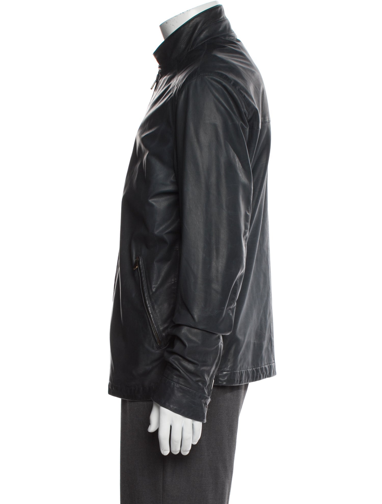 Loro Piana Roadster Short Calf Leather Moto Jacket