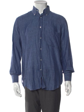 Loro Piana Linen Long Sleeve Denim Shirt