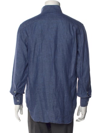 Loro Piana Linen Long Sleeve Denim Shirt